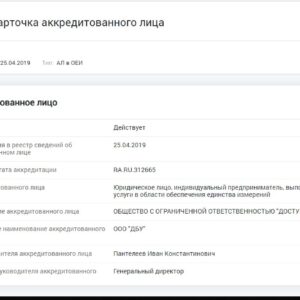 Карточка аккредитованного лица